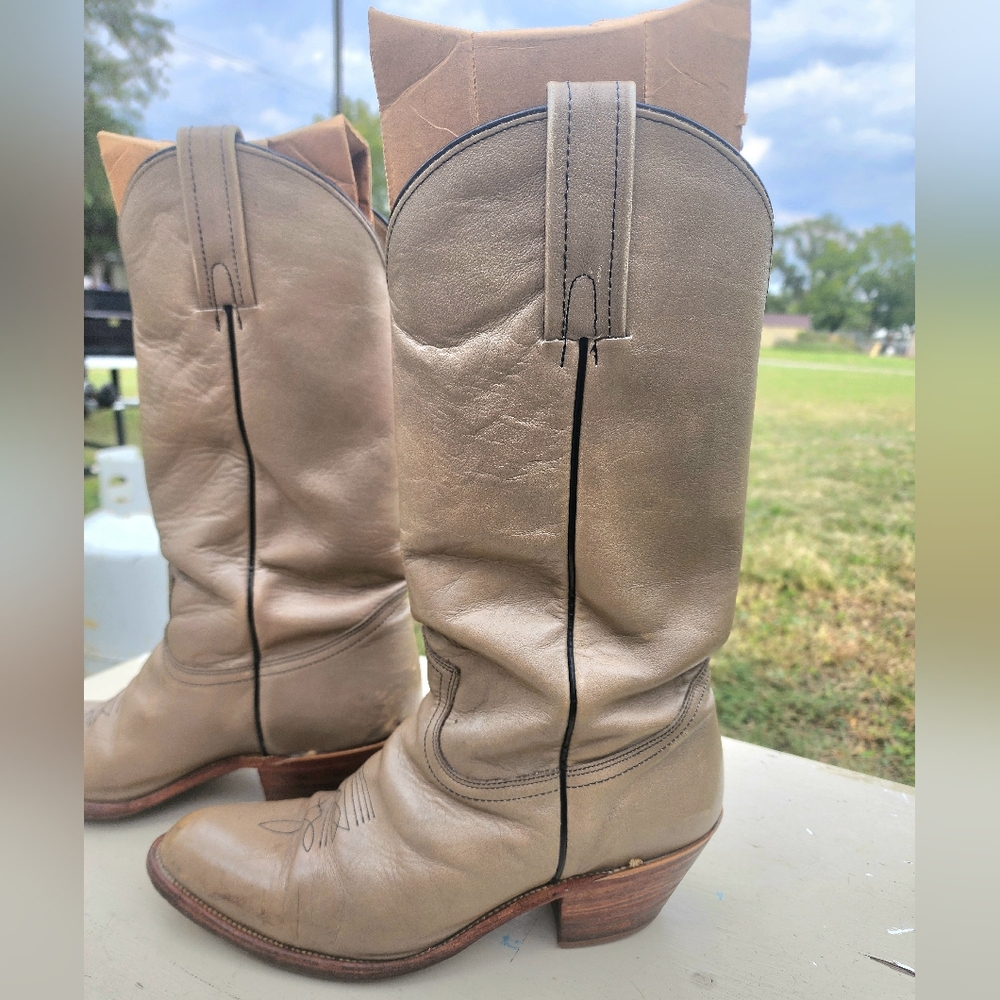 Frye Western Leather Boots HOST PICK Stacked Heel Men's Size 10 1/2 D USA - Picture 3 of 10